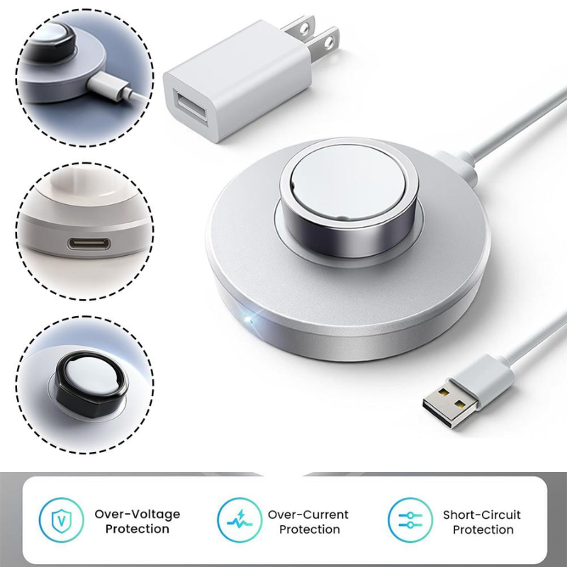 Smart Ring Wireless Magnetic Charger Dock - قاعدة شحن لاسلكية محمولة للخواتم الذكية،