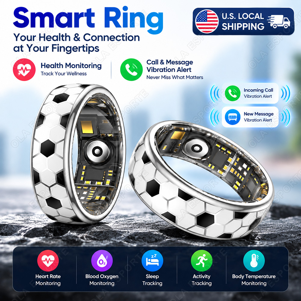 Smart Ring Step Calorie Fitness Monitor - خاتم ذكي للرجال والنساء مع تنبيهات