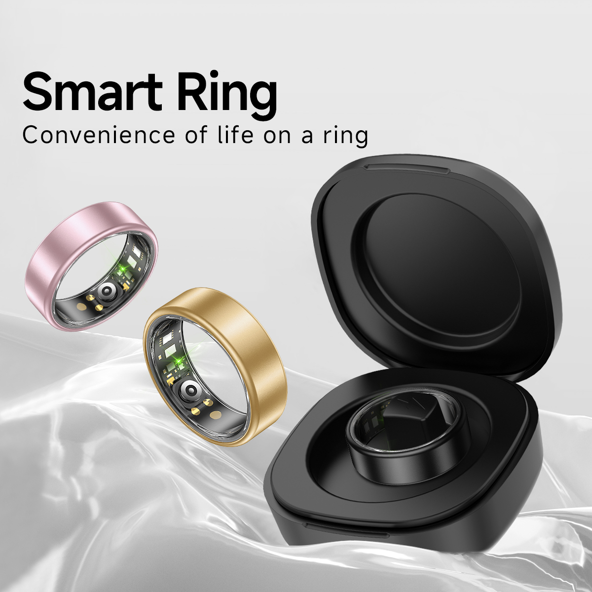 أحدث خاتم ذكي للرجال والنساء ل - مراجعة Smart Ring Health Tracker Heart Rate Sleep وسعره
