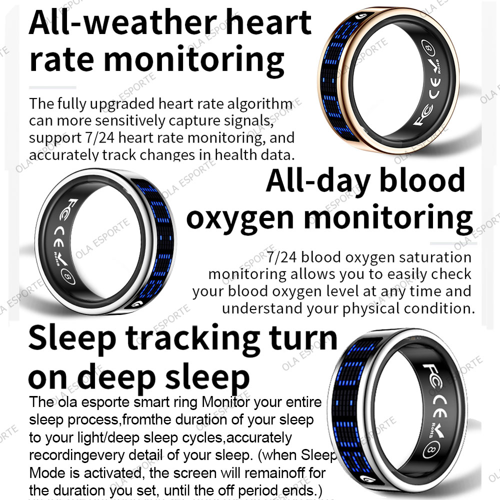 شاشة عرض ذكية للخاتم، تعمل بال - مراجعة Smart Ring Health Tracker Heart Rate Sleep وسعره