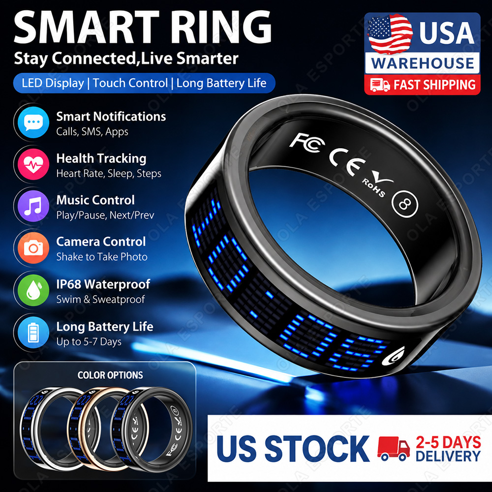 خاتم ذكي جديد 2026 مع ميزة تذك - مراجعة Smart Ring Step Calorie Fitness Monitor وسعره