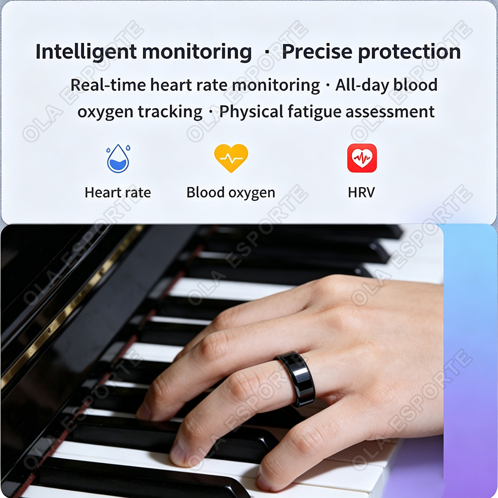 خاتم ذكي من السيراميك لمراقبة  - مراجعة Smart Ring Health Tracker Heart Rate Sleep وسعره