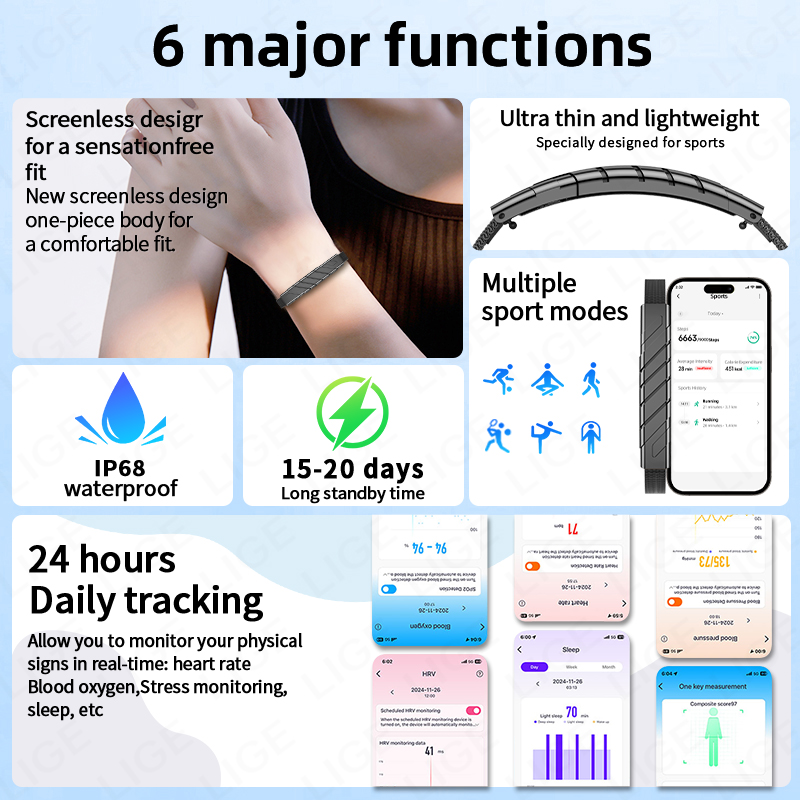 سوار ذكي كاجوال من LIGE لتتبع  - مراجعة Smart Ring Step Calorie Fitness Monitor وسعره