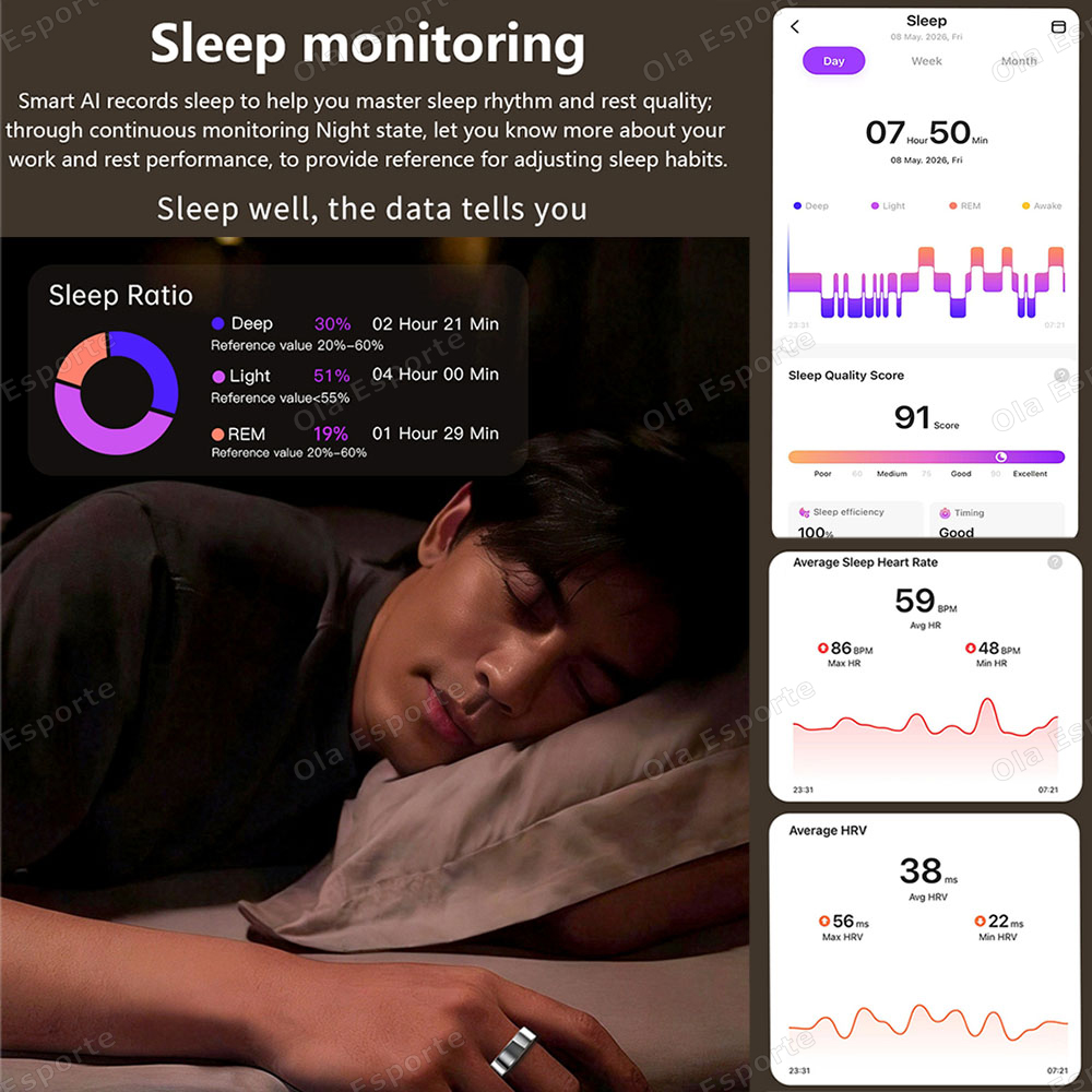 خاتم ذكي 2026 لتتبع اللياقة ال - مراجعة Smart Ring Step Calorie Fitness Monitor وسعره