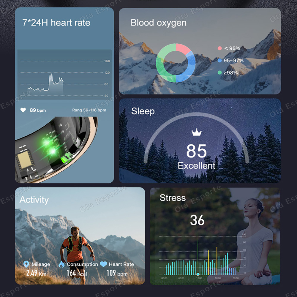 خاتم ذكي جديد مع علبة شحن، مرا - مراجعة Smart Ring Health Tracker Heart Rate Sleep وسعره