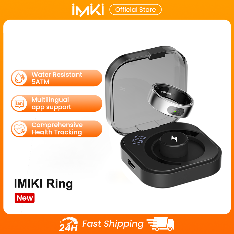 خاتم IMIKI الذكي مع شاشة عرض و - مراجعة Smart Ring Health Tracker Heart Rate Sleep وسعره