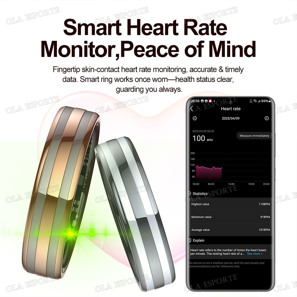 خاتم ذكي جديد لمراقبة معدل ضرب - مراجعة Smart Ring Health Tracker Heart Rate Sleep وسعره