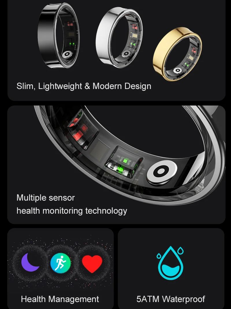 حلقة ذكية جديدة R09 مراقبة الص - مراجعة Smart Ring Health Tracker Heart Rate Sleep وسعره